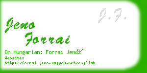 jeno forrai business card